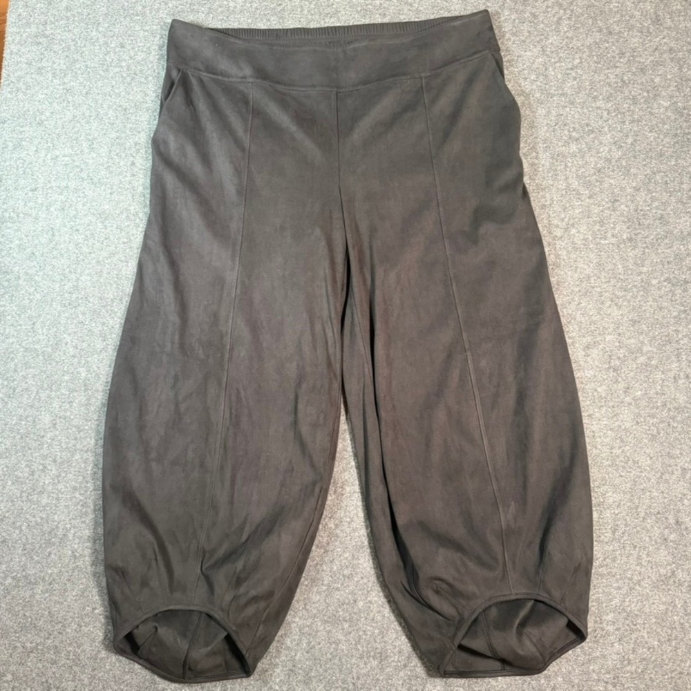Ruti Black Suede Marigold Pant Cropped Wide Leg Women's Size 6 US Sz‎ 20 2XL NWT